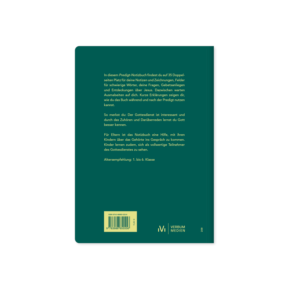 Predigt-Notizbuch für Kinder - Mit Fragen und Ausmalbildern