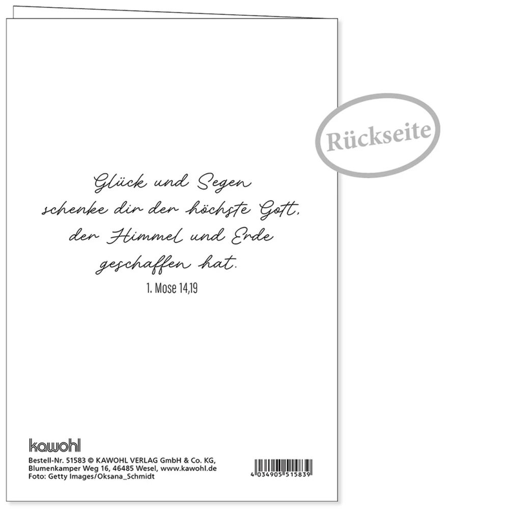 Faltkarte - Gottes Segen zum Geburtstag - Blumen - mit Umschlag