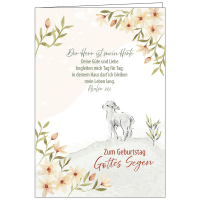 Faltkarte - Zum Geburtstag Gottes Segen - Psalm 23 - mit Umschlag