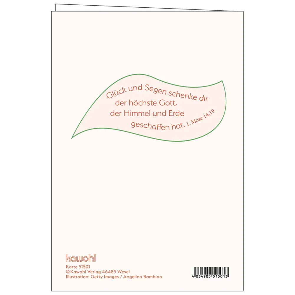 Faltkarte - Herzlichen Glückwunsch und Gottes Segen - Blumen - mit Umschlag