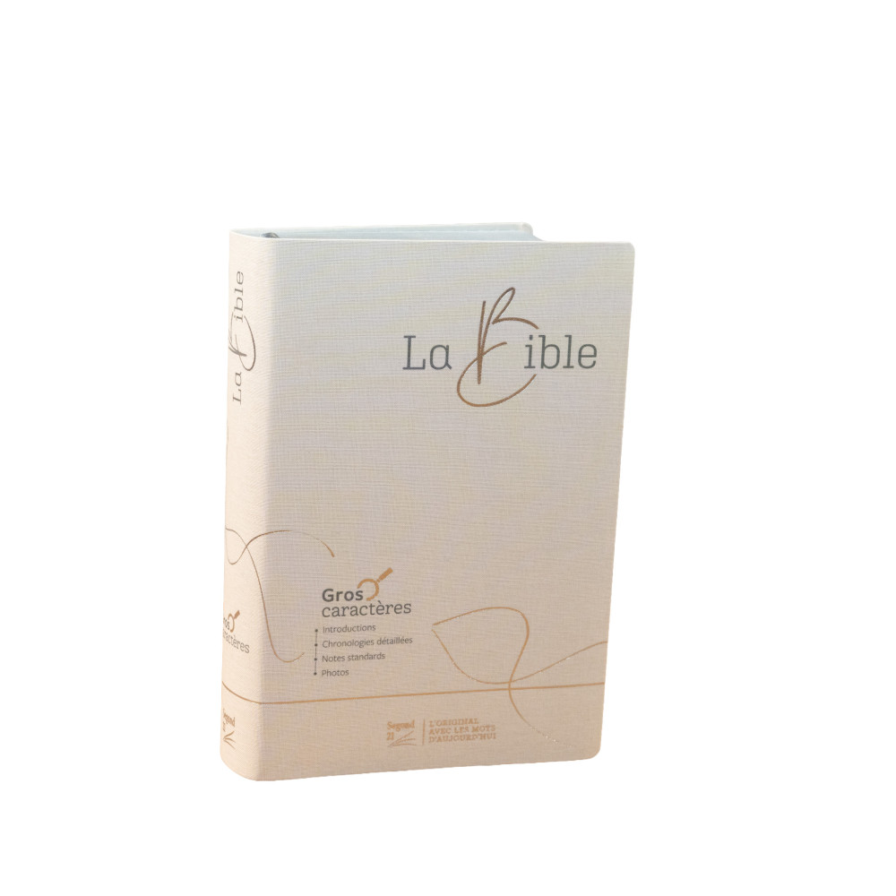 Bible Segond 21, gros caractères - couverture souple en toile blanche