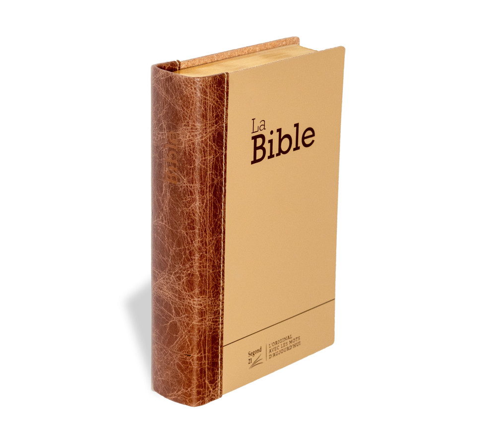 Bible Segond 21 compacte (Premium Style) - couverture semi-rigide duo cuir praliné-chocolat, avec...