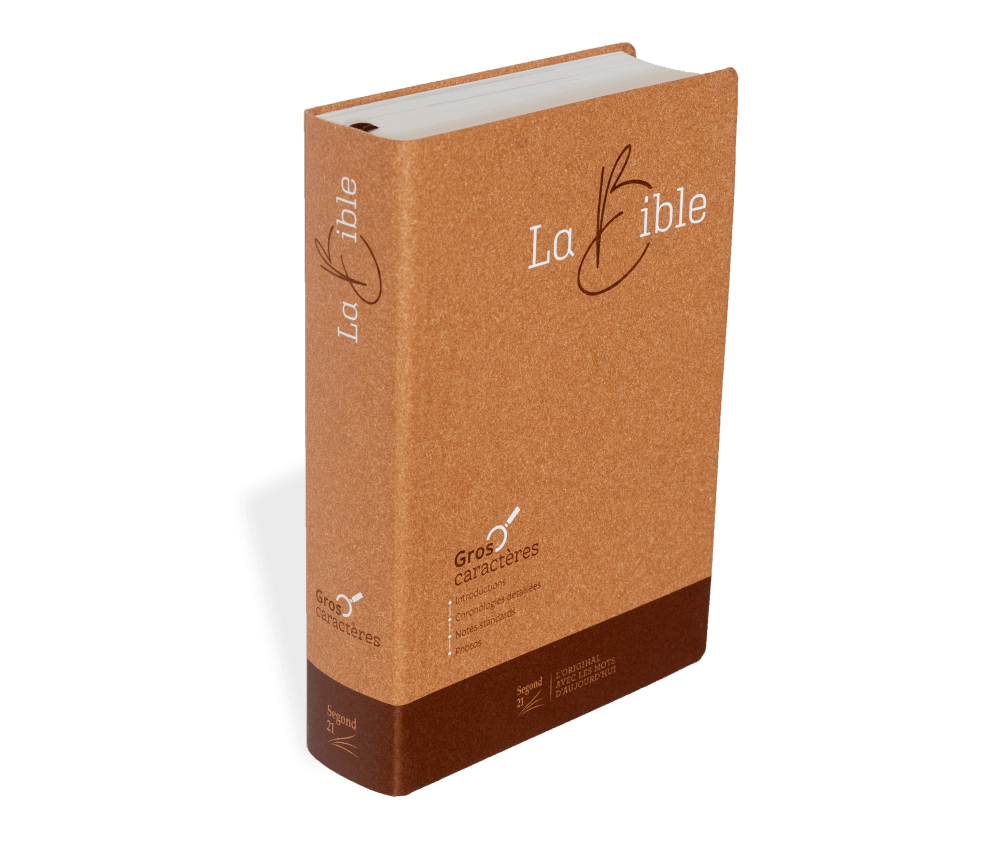 Bible Segond 21, gros caractères - couverture semi-rigide, papier brun chiné en fibres naturelles