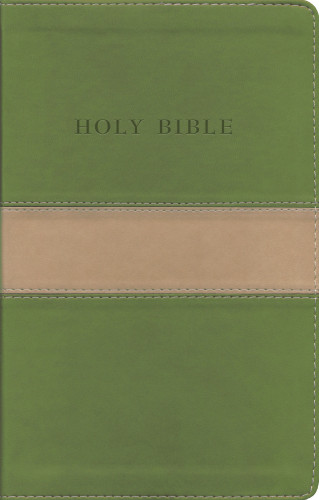 Anglais, Bible King James Version, moyen format, gros caracteres, duo beige/olive, tranche or