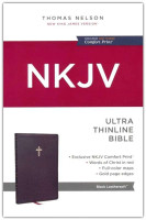 Anglais, Bible, similicuir noir, paroles de Jésus en rouge - NKJV Holy Bible, Ultra Thinline,...