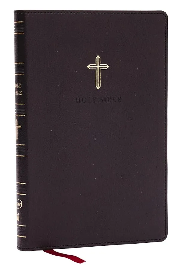 Anglais, Bible, similicuir noir, paroles de Jésus en rouge - NKJV Holy Bible, Ultra Thinline,...