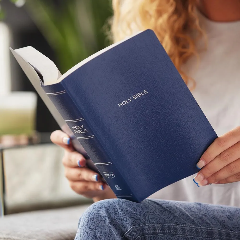 Anglais, Bible, New king James Version, Gift & Award, similicuir, bleu-marine