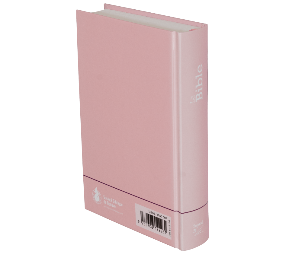 Bible Segond 21 compacte - Couverture rigide skivertex rose guimauve
