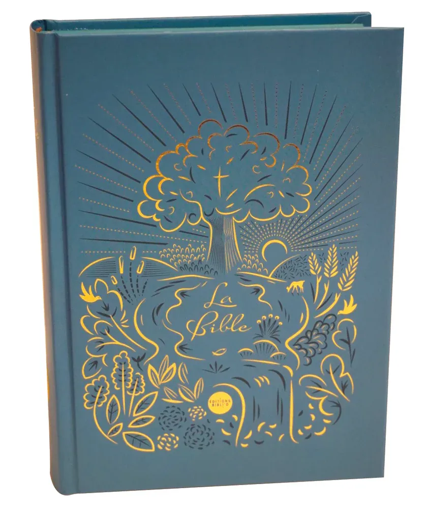 Bible Nouvelle Français Courant - couverture rigide illustrée, sans deutérocanoniques, tranche bleue