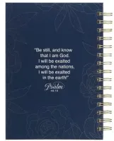 Notizbuch - Be still and know / Sei still und wisse - mit Spiralbindung, blau, Rosen