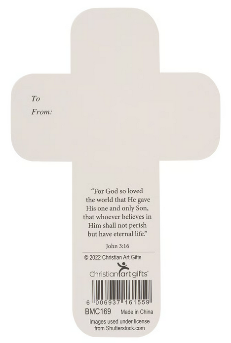 Minikarte - He is risen / Er ist auferstanden - braun, Kreuz