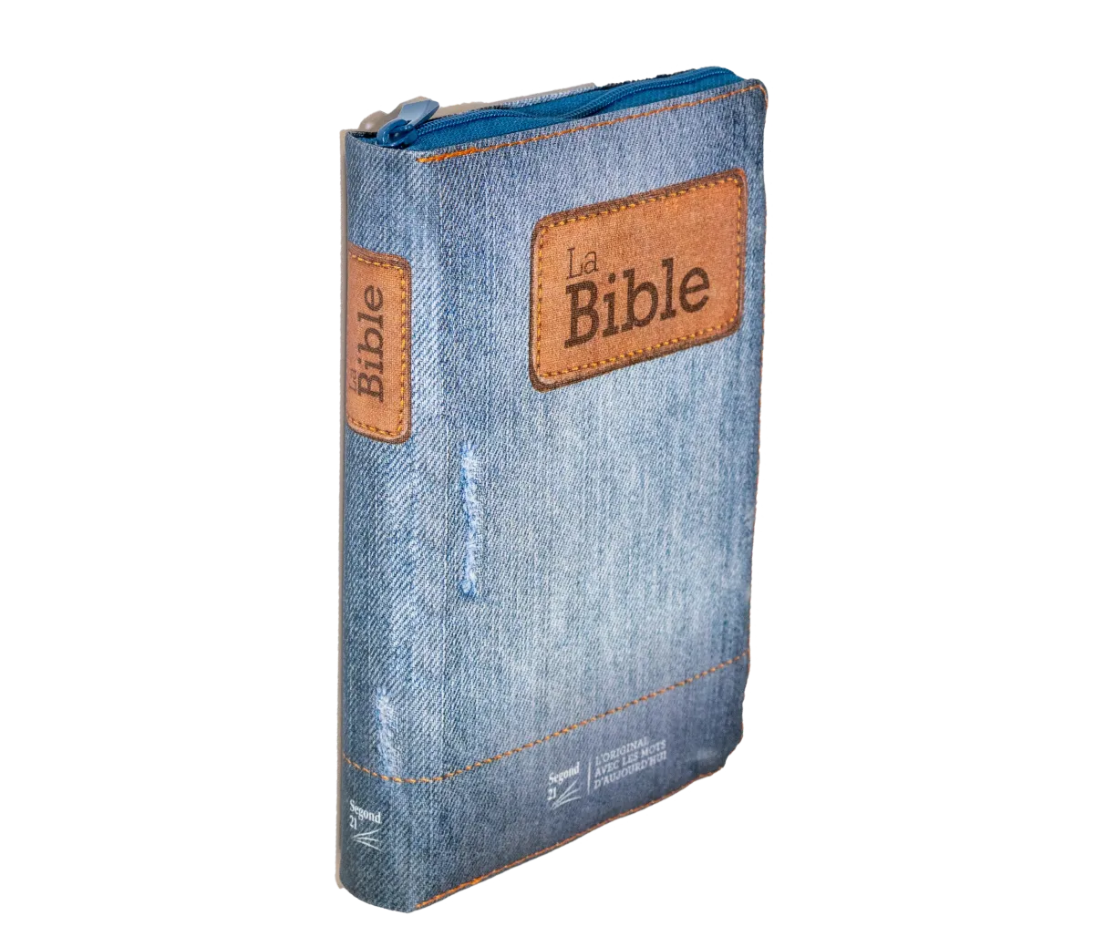 Bible Segond 21 compacte (Premium Style) - couverture souple toilée motif jeans, avec fermeture...