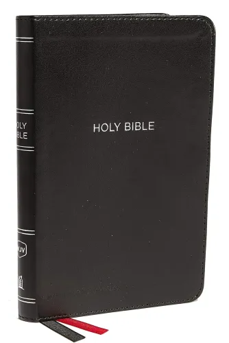 Anglais, Bible, New King James Version, compacte, similicuir noir, paroles de Jésus en rouge -...