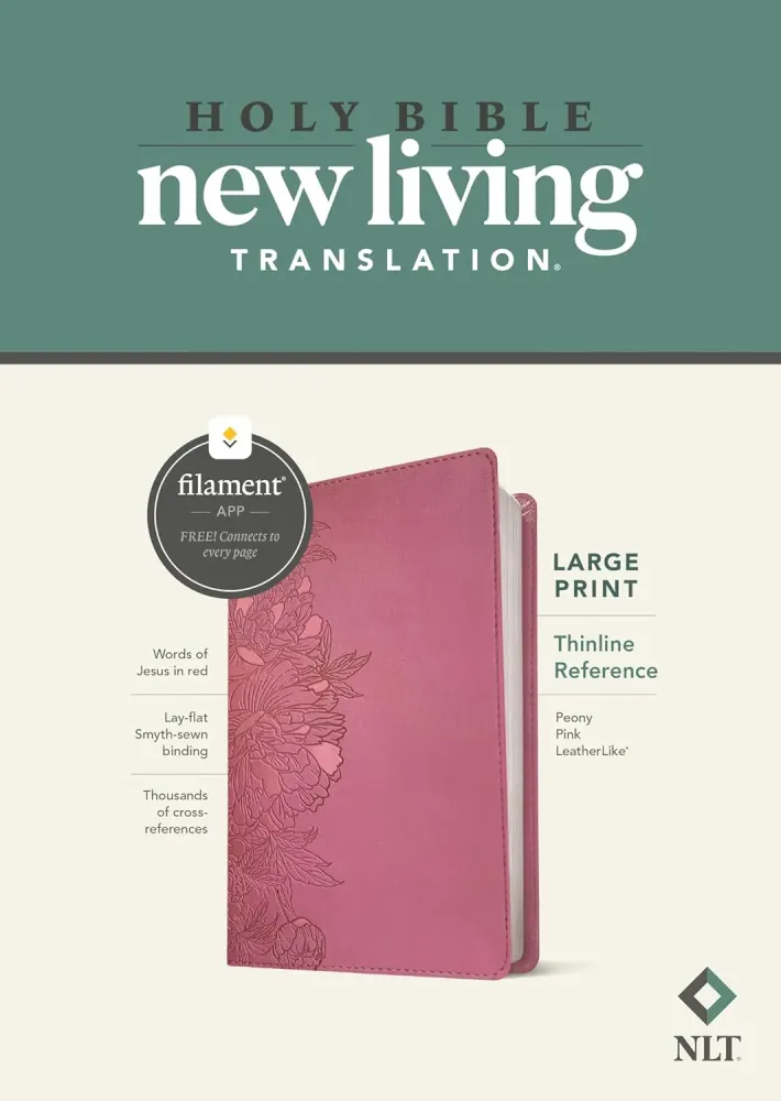 Anglais, Bible, New Living Translation, gros caractères, Filament Edition, similicuir rose...