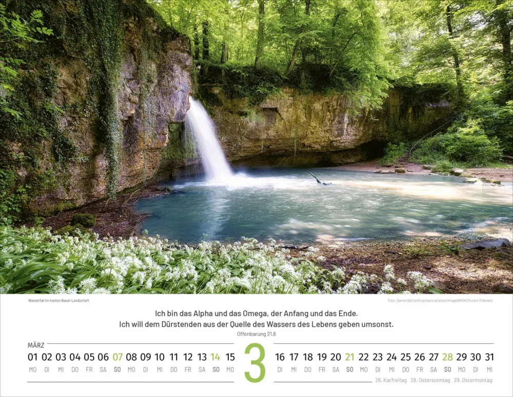 Calendrier Paysages Suisses - Allemand, Calendrier mural