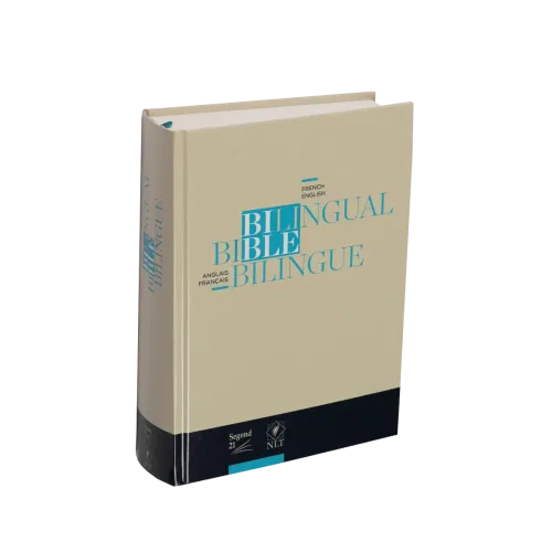 Bilingue français/anglais, Bible, Segond 21/NLT - beige et bleue - couverture rigide