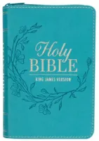 Anglais, Bible, King James Version, format poche avec fermeture éclair - turquoise