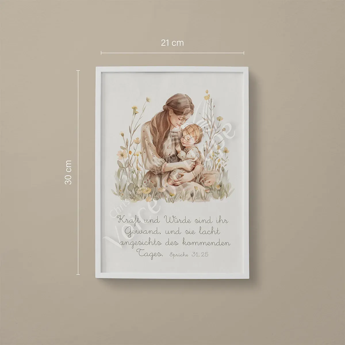 Wandbilder - Mama & Kind klein (Sprüche 31,25) - 21x30 cm