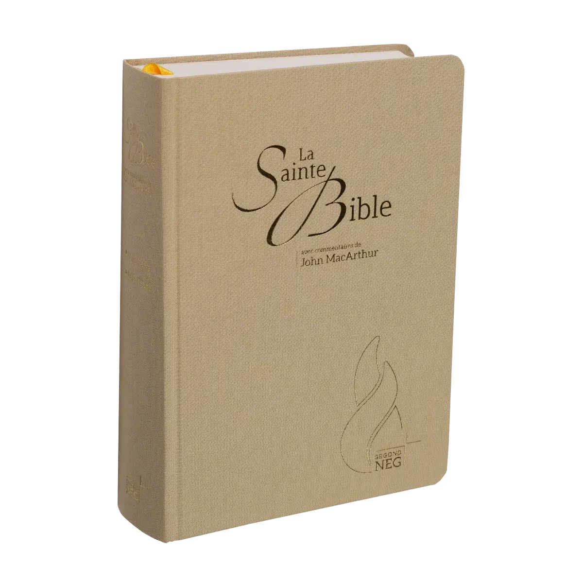 Bible d'étude Segond NEG MacArthur - couverture semi-rigide, toile beige
