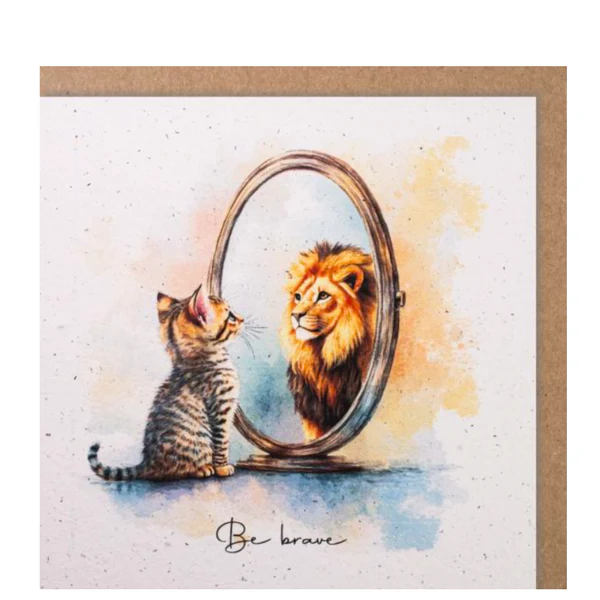 Be brave - Handmade Paper-Karte