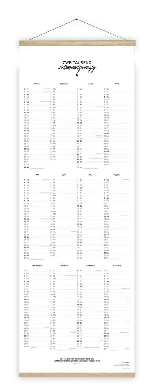 Kalender Zweitausendsiebenundzwanzig Poster - Posterkalender
