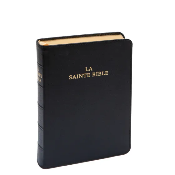 Bible Darby édition de Rolle, format moyen, cuir noir sans rebord, souple, tranche dorée