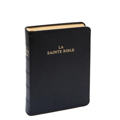 Bible Darby édition de Rolle, format moyen, cuir noir sans rebord, souple, tranche or