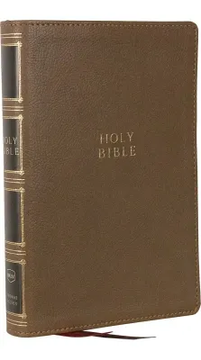 English, NKJV, Reference Bible, Classic Verse-by-Verse, Center-Column - Similicuir brun, tranche...