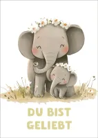 Poster Kindermotiv A4 Elefant