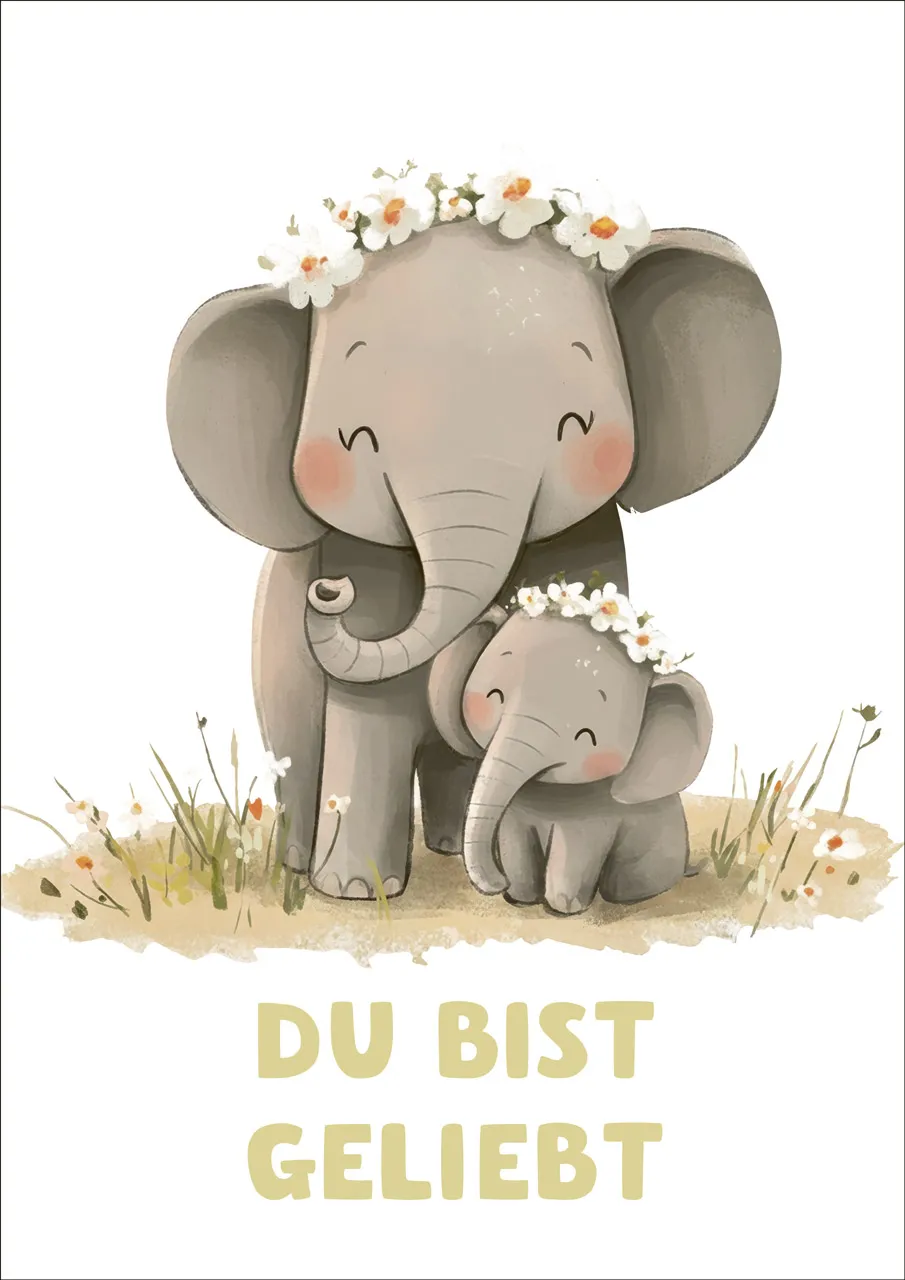 Poster Kindermotiv A3 Elefant