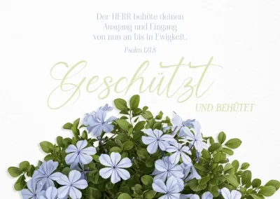 Postkarte Geschützt und behütet - Psalm 121,8