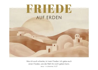 Postkarte Friede auf Erden - in Johannes 14,27