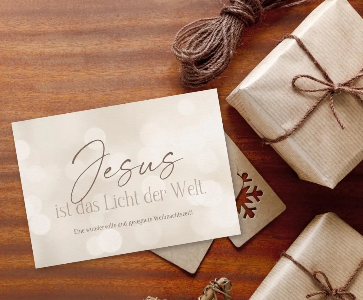 Postkarte Jesus ist das Licht der Welt - Johannes 12,46