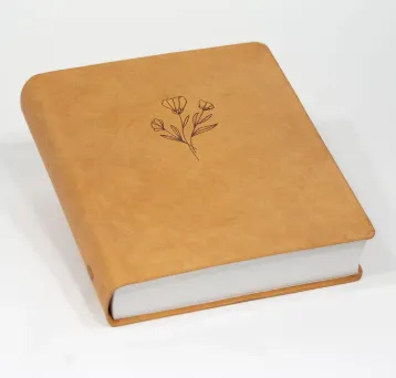 Sconi Bibel mit Blumen hellbraun - mit Schreibrand