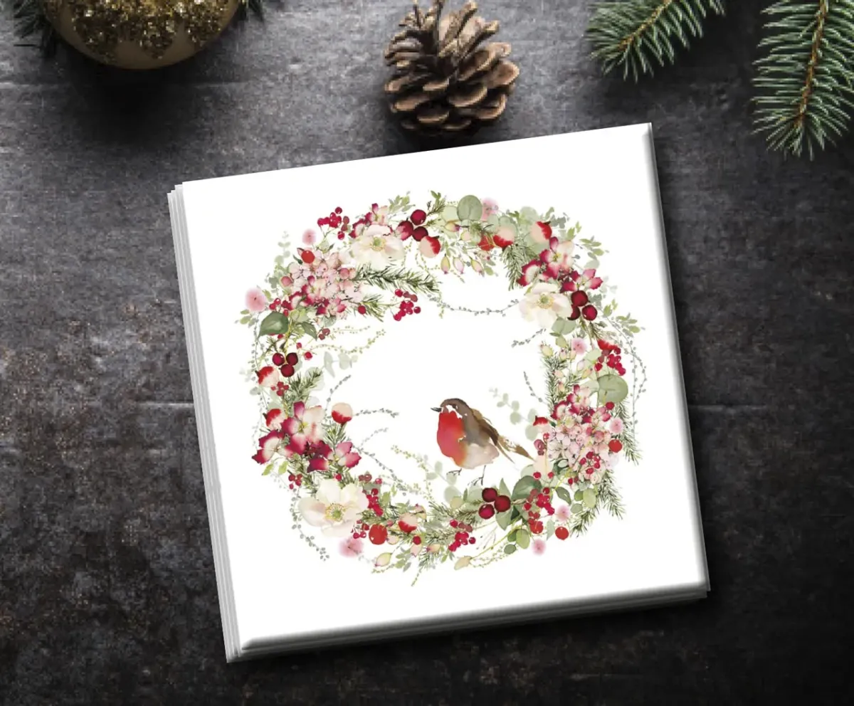 Servietten Weihnachtskranz