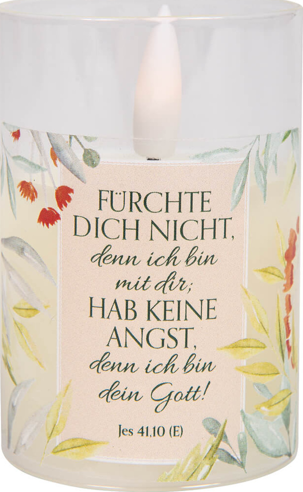 Fürchte dich nicht, denn ich bin mit dir (LED-Kerze im Windlichtglas) - Jahreslosung 2027