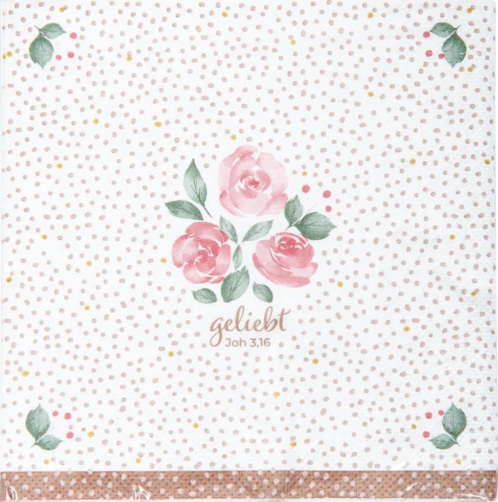 Geliebt - Servietten (20 Stück) (Motiv Rosen)