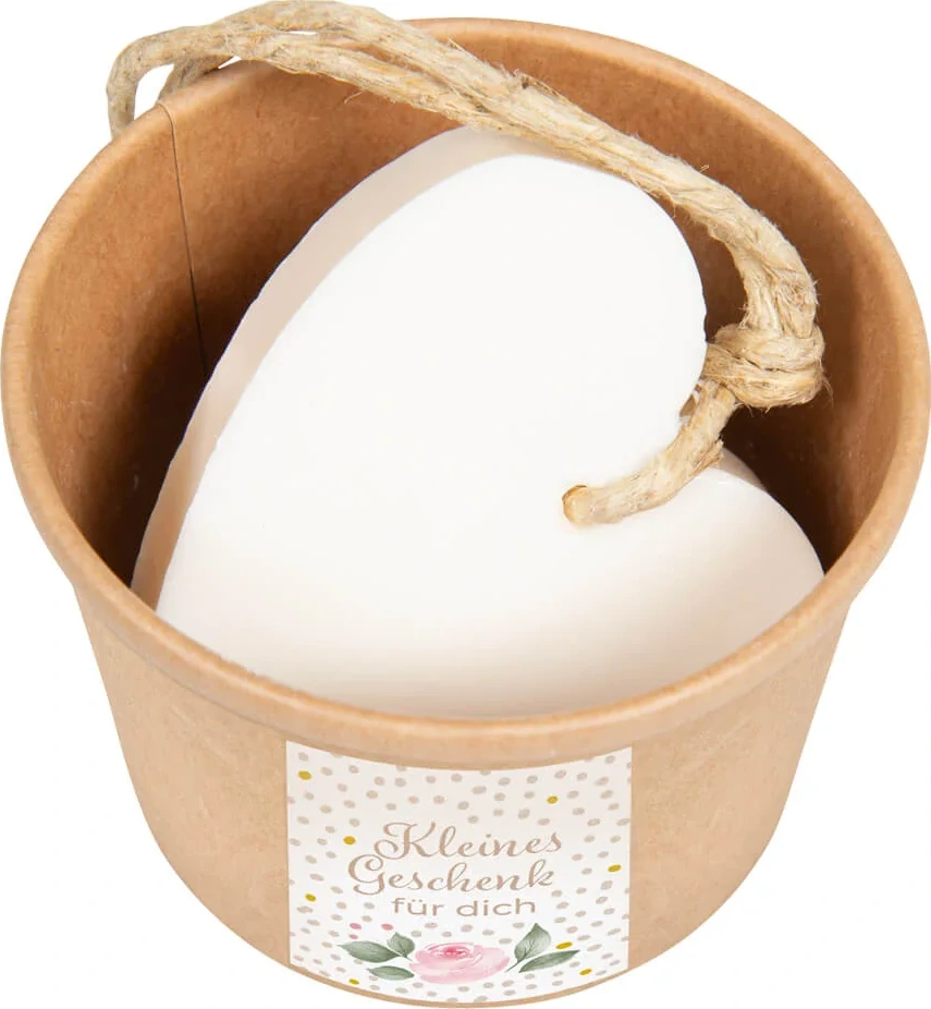 Geliebt - Motiv Rosen (Seife Herz im Becher) - Duft Fresh Cotton