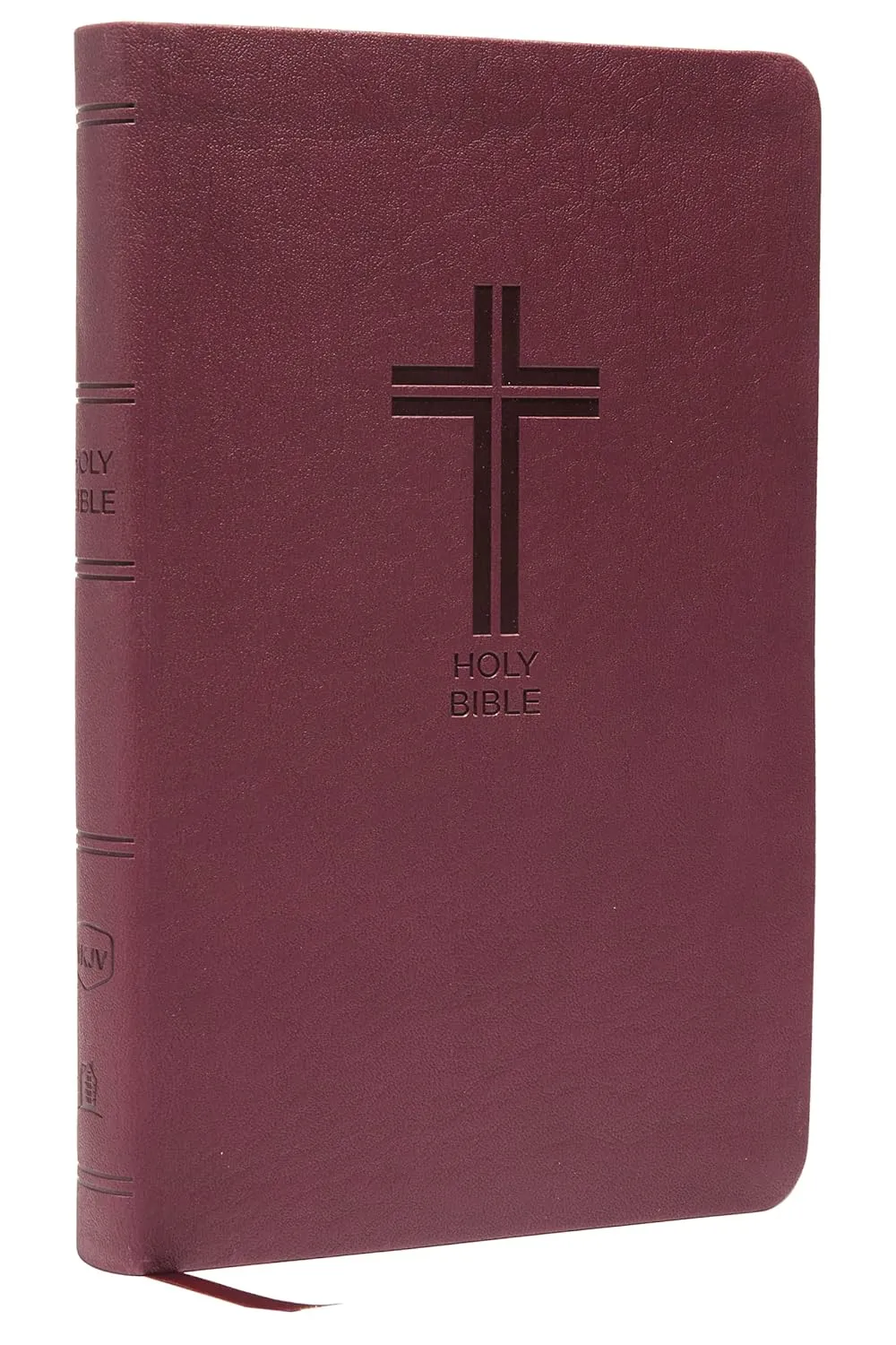 Anglais, Bible, New King James Version, moyen format, similicuir bordeaux motif croix, paroles de...