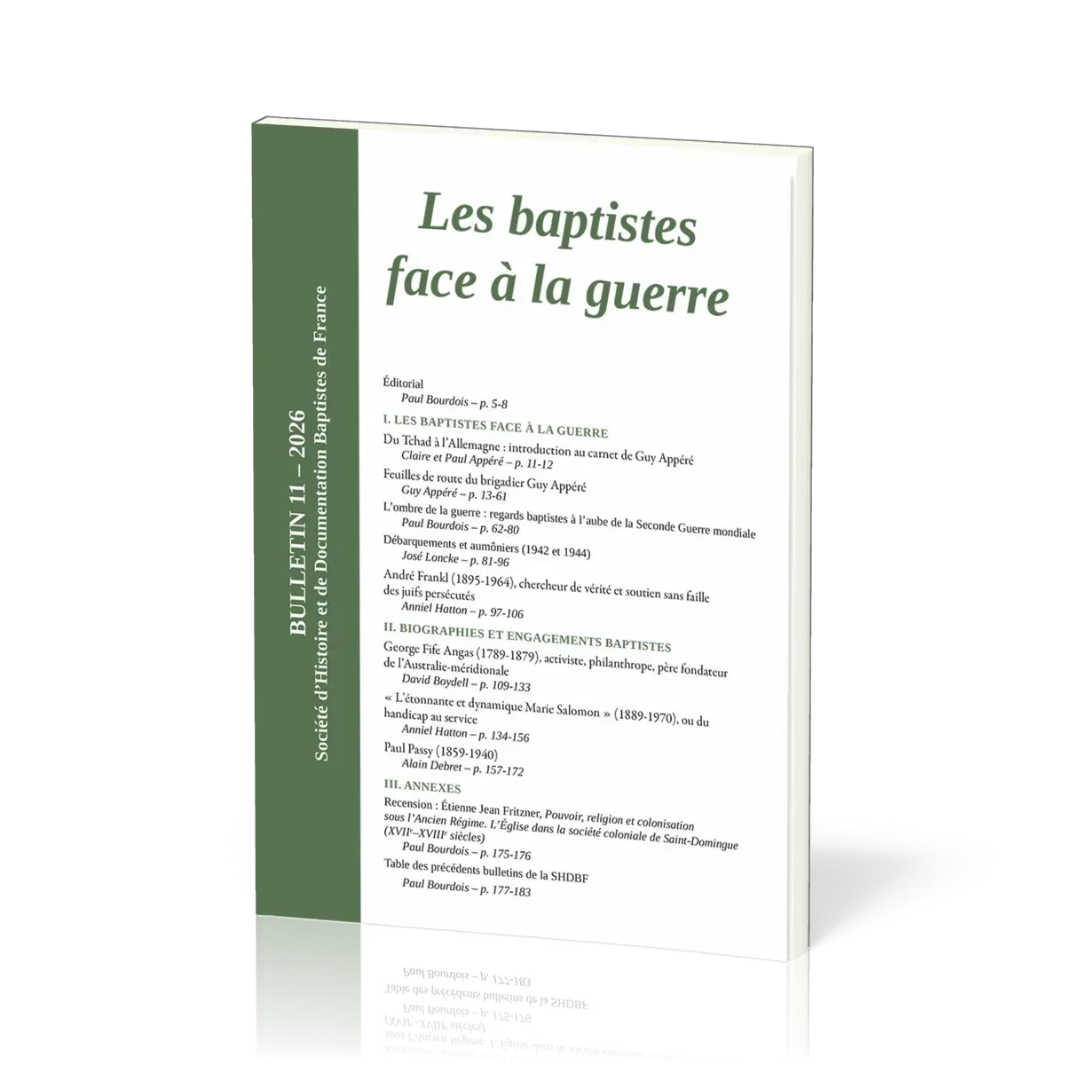 Baptistes face à la guerre (Les) - Bulletin SHDBF 11 – 2026