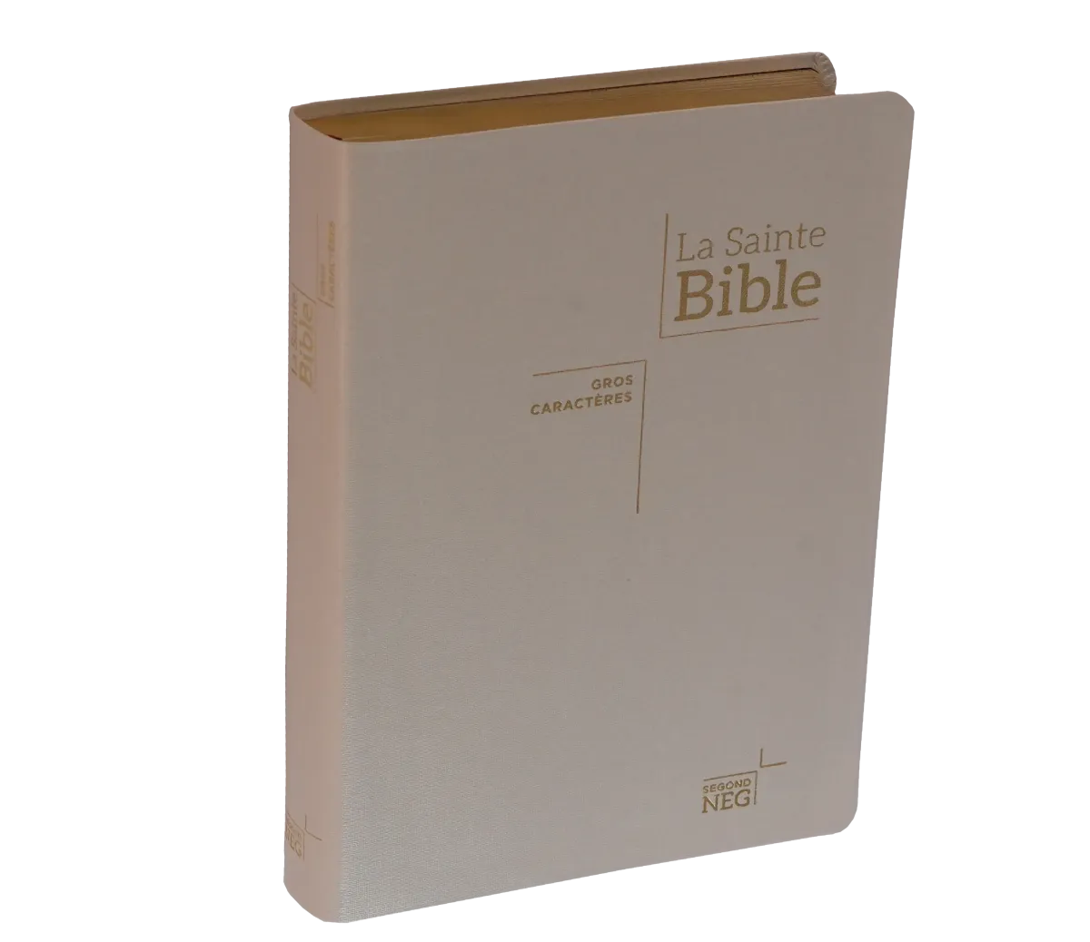 Bible Segond NEG, gros caractères, blanche - Couverture souple en toile, tranche or