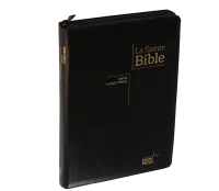 Bible Segond NEG, gros caractères, noire - Couverture souple, fibrocuir, tranche or, avec onglets...
