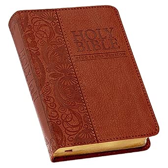 Anglais, Bible, King James Version, de poche, similicuir brun, paroles de Jésus en rouge - KJV...