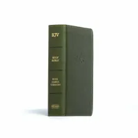 Anglais, Bible, King James Version, format poche, grands caractères, similicuir vert olive - KJV...