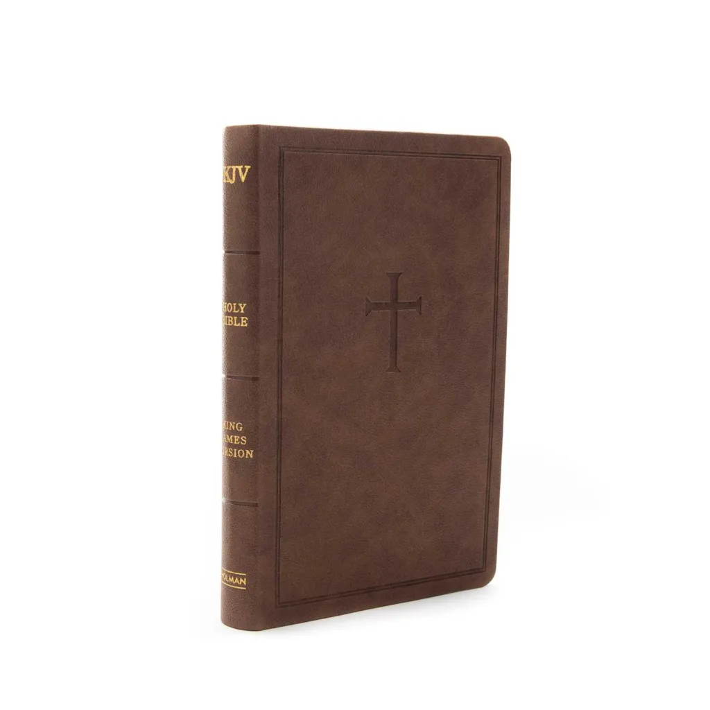 Anglais, Bible King James Version, moyen format, similicuir, brune