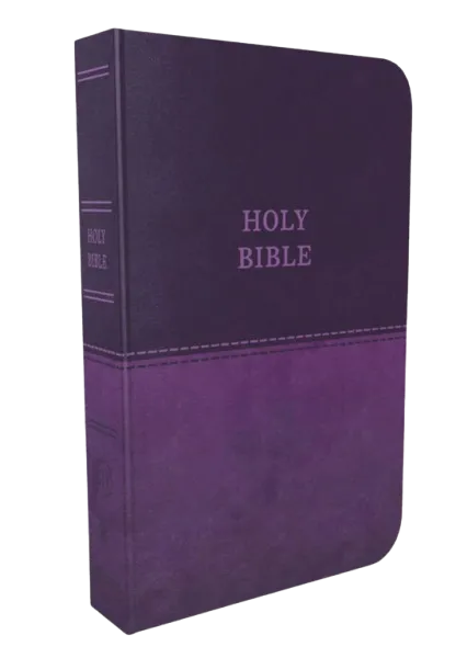 Anglais, Bible King James Version, gros caractères, similicuir, violette