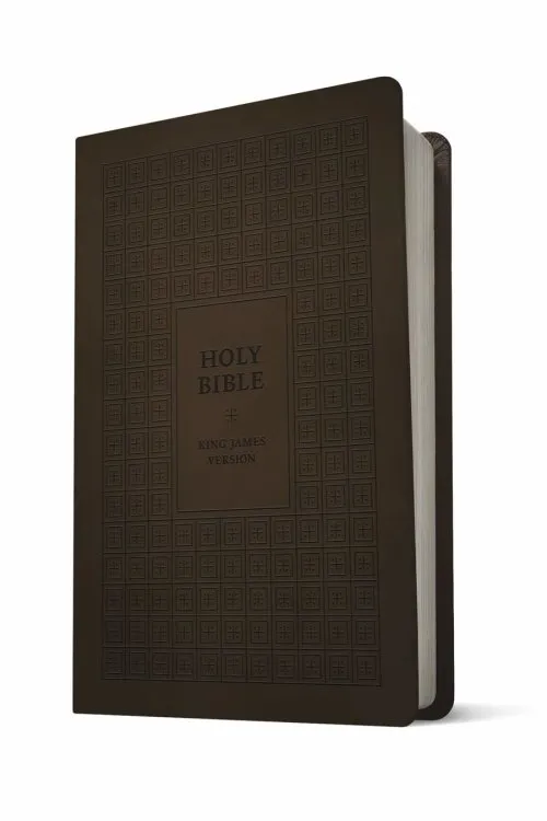 Anglais, Bible King James Version, gros caractères, similicuir, marron foncé - KJV Large Print...
