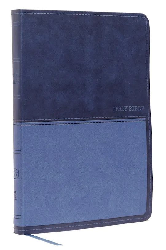 Anglais, Bible King James Version, gros caractères, similicuirt, bleue