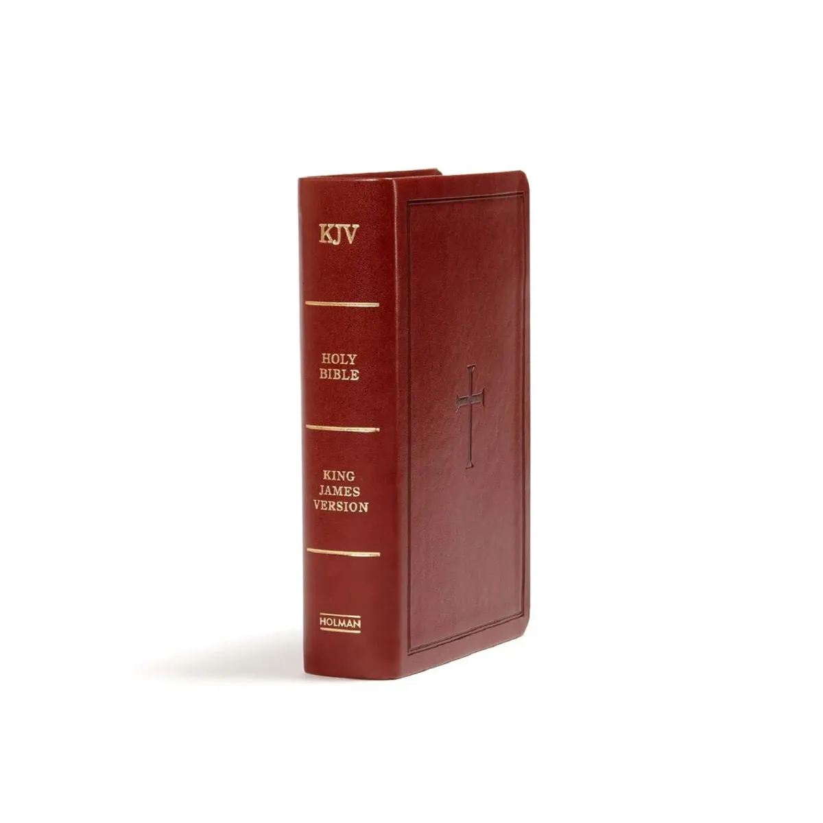 Anglais, Bible, King James Version, gros caractères, similicuir, brun