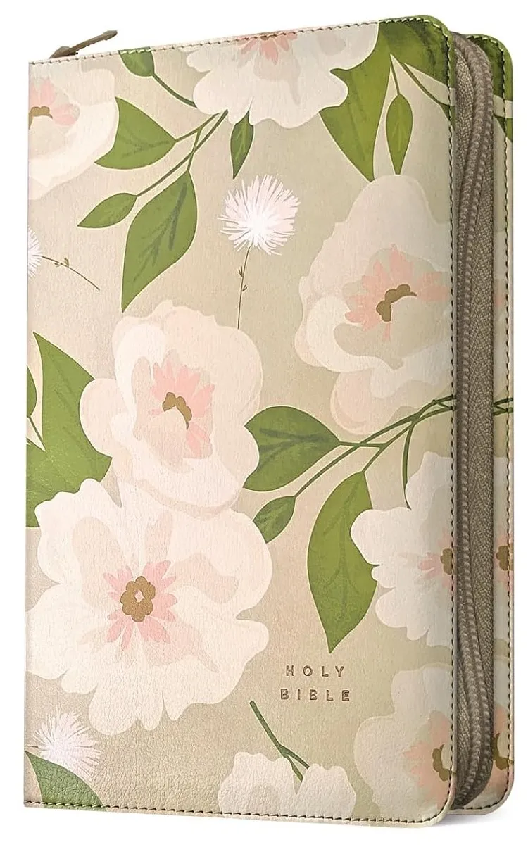 Anglais, Bible, New Living Translation, Filament Edition, similicuir motif floral, fermeture...